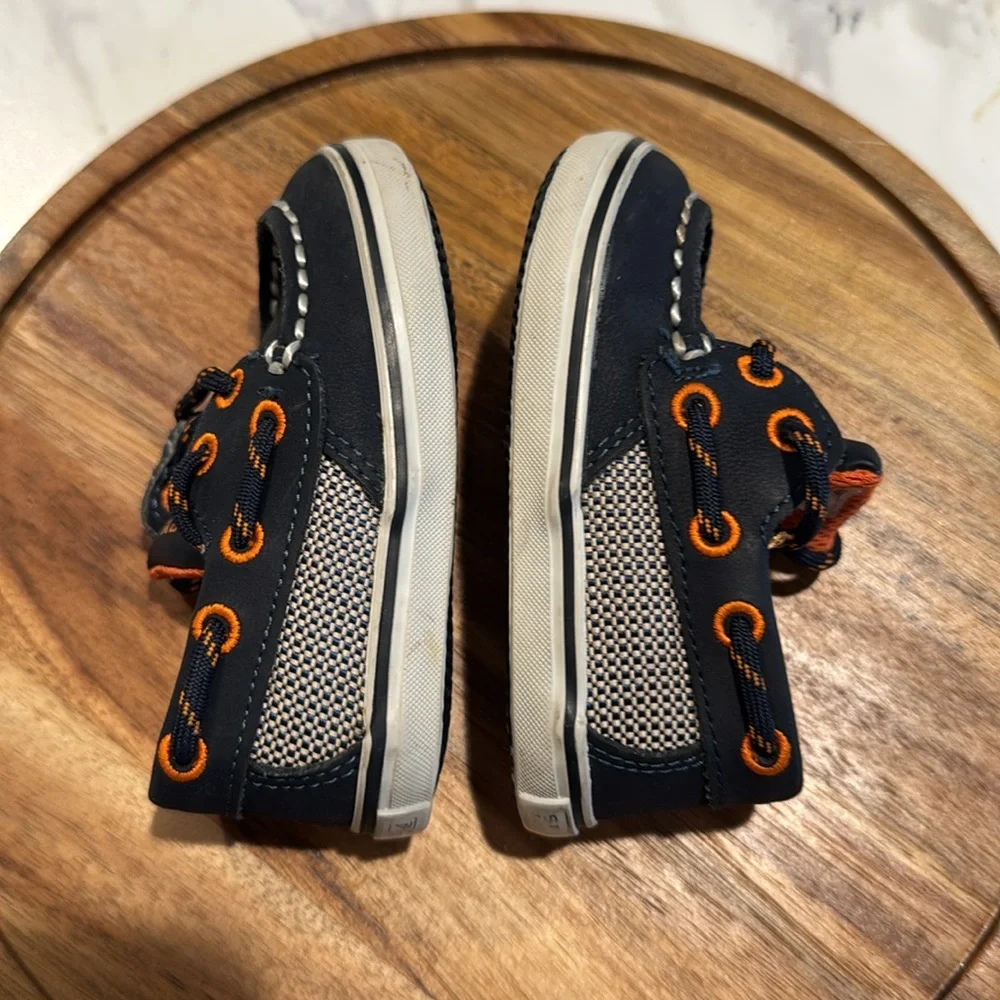 Sperry Top-Sider‎ Toddler Intrepid Boat Shoes Navy & Orange Size 3M